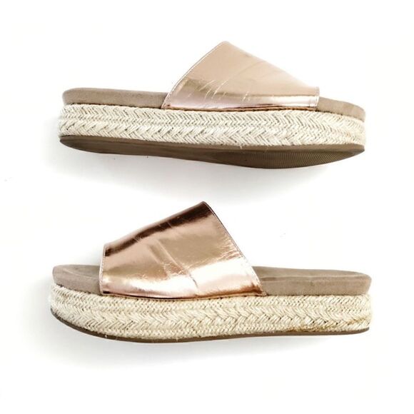 MADDEN GIRL ELTIE IN ROSE GOLD ESPADRILLES SANDALS SLIDES SHOES SIZE 8.5 - Picture 4 of 11